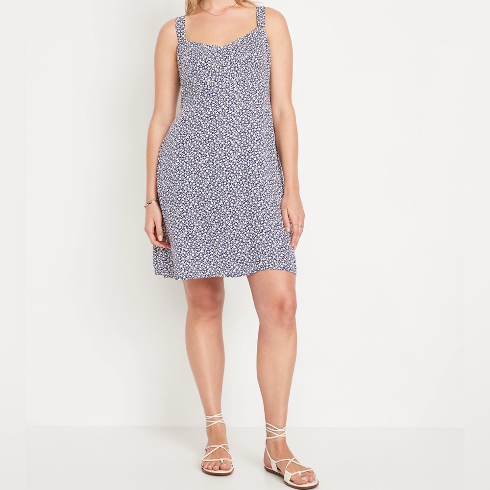 Old Navy Women Fit & Flare Crepe Mini Dress (Size: L)